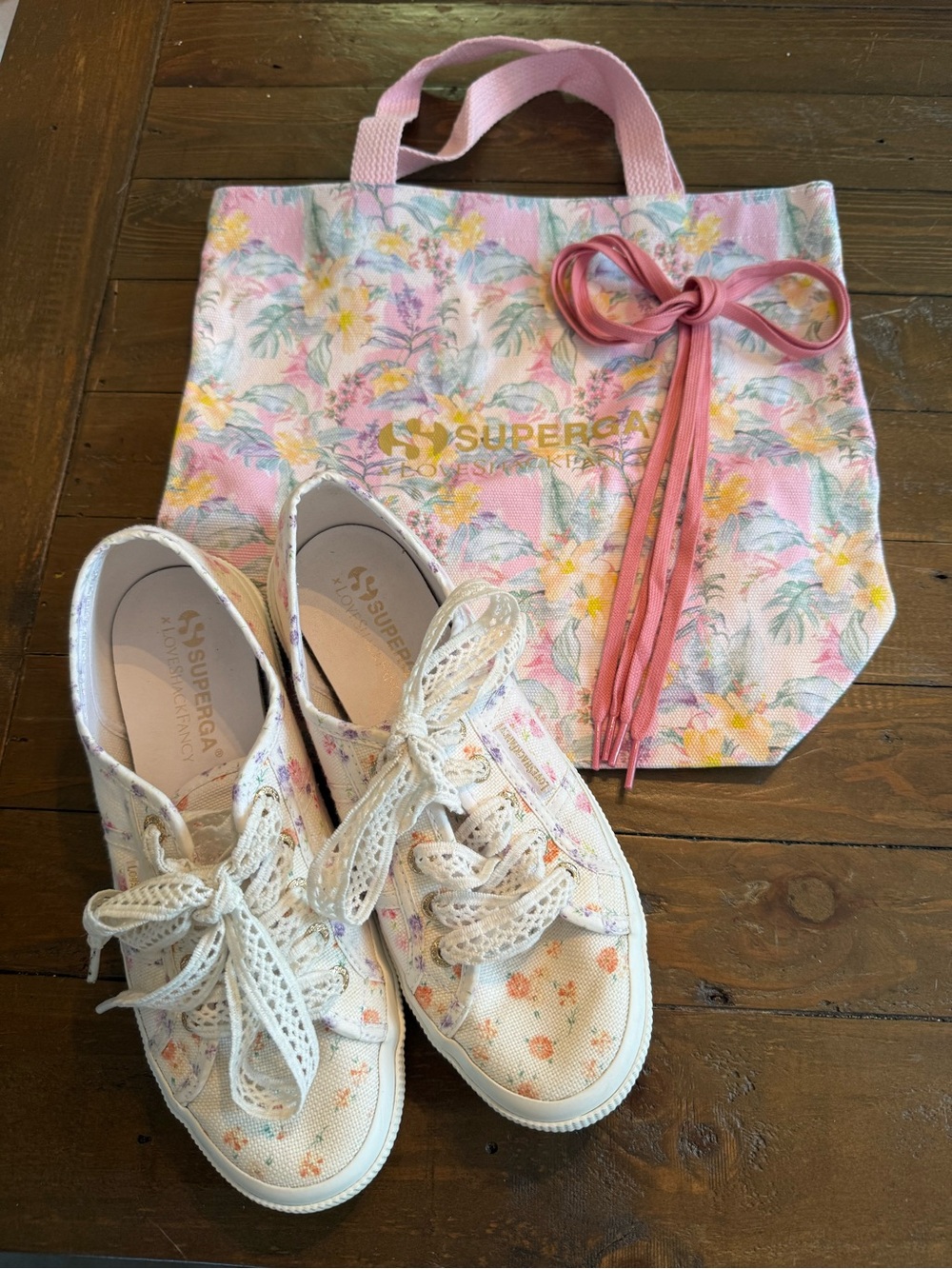 LoveShackFancy x Superga 2750 in Fruit Bliss Flowers Mix Floral Sneaker 7.5 38 - Picture 3 of 14